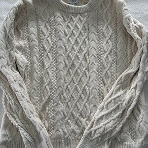 J. Crew Women's Cream Cable Knit Sweater